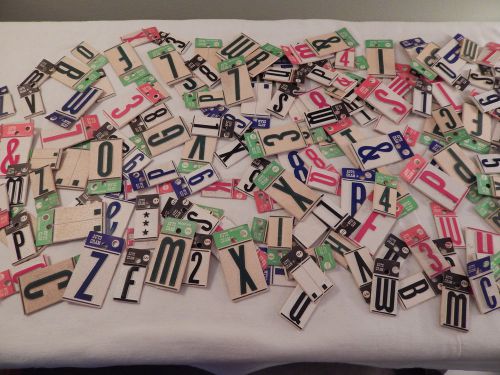 Lot of 179 Auto Gram Reflective Plastic Sign Letters Symbols NOS Numbers