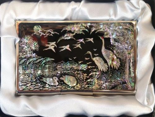 Business Sales Credit Card Holder Case Hand Made Gift Present Mother of Pearl(C)