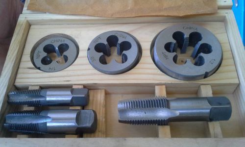 pittsburgh 6 pc pipe tap and die set