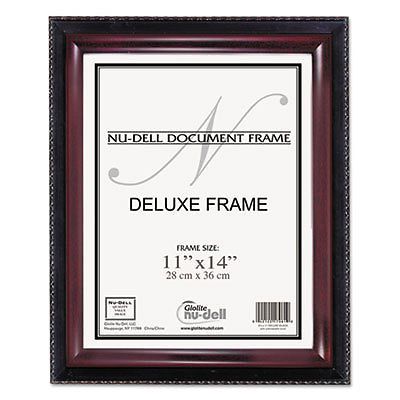 Executive Document Frame, Plastic, 11 x 14, Black/Mahogany, Sold as 1 Each
