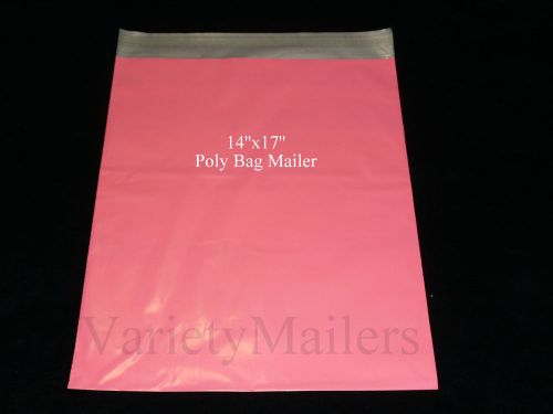 10 PINK POLY BAG POSTAL MAILING ENVELOPES 14&#034;x17&#034; SELF-SEALING SHIPPING MAILERS