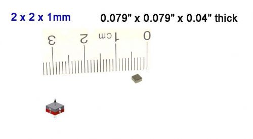 Set of 50 pcs of 2x2x1mm thick Rare earth Neodymium Block Magnets