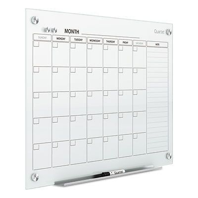Infinity Magnetic Glass Calendar Board, 36 x 24, Sold as 1 Each