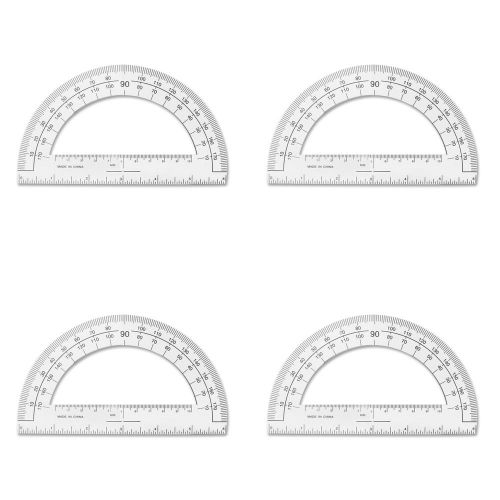 Sparco Plastic Protractor 6-Inch Long Clear (SPR01490) 4 Packs