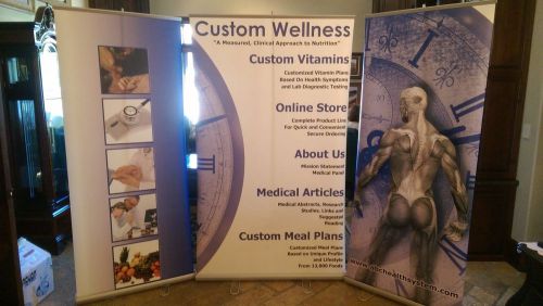 3 Trade Show Display Signs w/ Cases