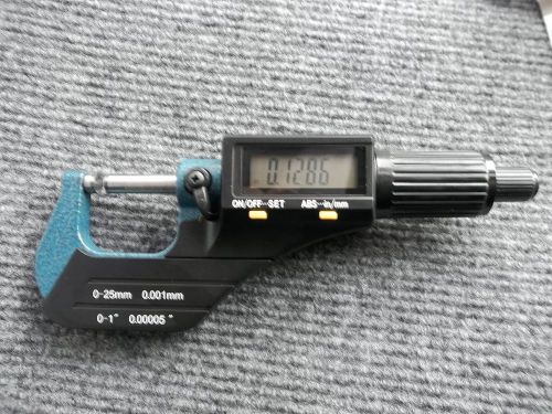 Digital Electronic Outside Micrometer High Precision 0-1&#034;/0.00005&#034; X-Large LCD
