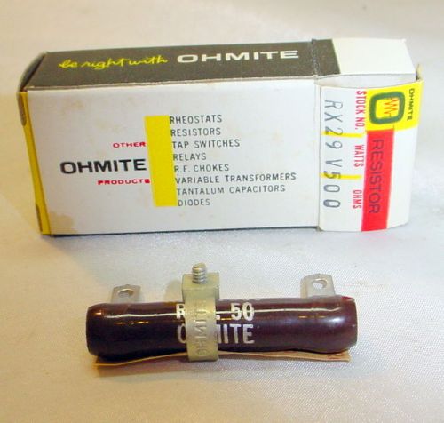 NOS Ohmite Dividohm Resistor - 50 ohms, 5 Watts