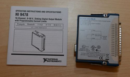 National instruments ni 9478, 48 v, sinking digital output, 16 ch module for sale
