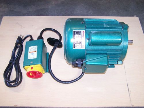 Grizzly 1-1/2 hp g1035 shaper motor + forward / reverse switch 3,450 rpm 120v for sale
