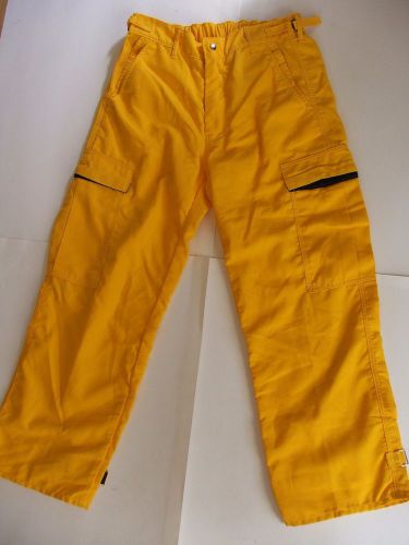 Wildland Firefighter Pants Yellow Size 33x30 Velcro Ankle Cuffs EUC Made in USA