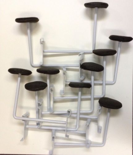 Lot of 10 Gridwall Hat Cap Holders Display Hooks White Used Grid Wall