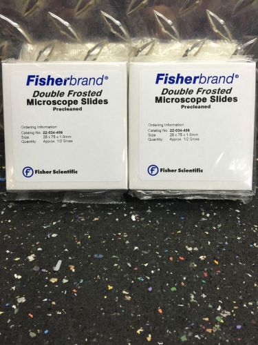 2- 1/2 Gross -Fisherbrand Double Frosted Microscope Slides Precleaned 25x75x1mm