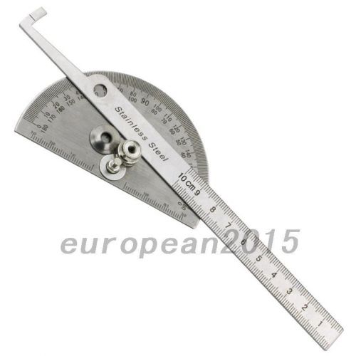Metal Stainless Steel Rotary Protractor Angle Rule Gauge Machinist Measurement