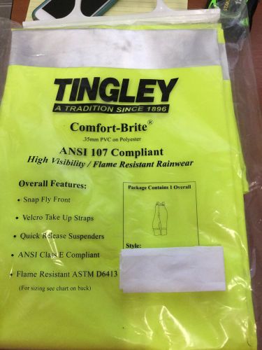 TINGLEY COMFORT BRITE FLAME RESISTANT RAINGEAR OVERALL SIZE 3XL