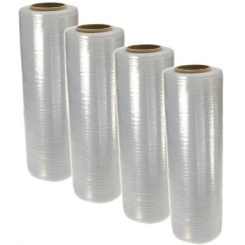 18&#034; x 1500FT 100 Gauge Pallet Wrap Stretch Film Shrink Hand Wrap 1500&#039; 4 Rolls