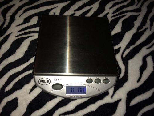 AMS AWS Digital Scale Pounds Grams Ounces 9 Volt Battery LCD Kitchen Shipping