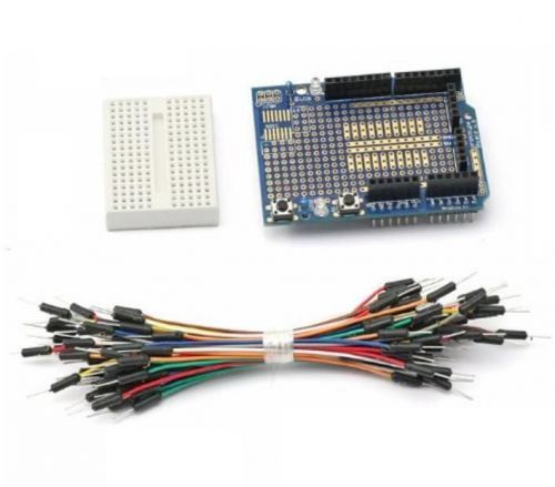 Prototype Shield ProtoShield for Arduino+65pcs Jumper Cable Wire+Mini Breadboard