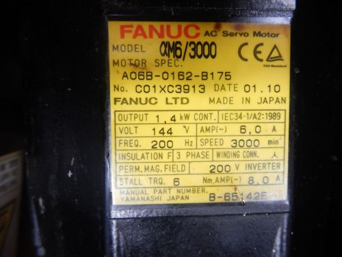 Fanuc Ac Servo Motor am6/3000 A06B-0162-B175 am6/3000 A06B0162B175