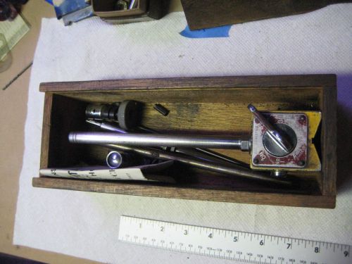 TINY-TITAN Magnetic base indicator holder - ENCO MFG/SEARS Wooden Box Nice Set!