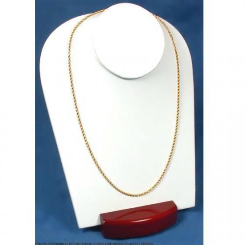White Necklace Display With Rosewood Finish