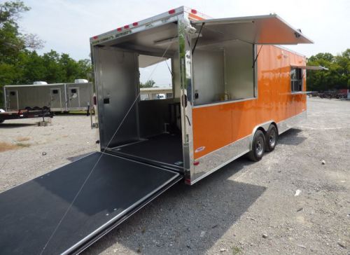 Concession trailer orange 8.5 x 24 bbq catering food trailer for sale