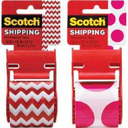3M Packaging Tape Red &amp; White Zigzag and Pink Polka Dot Assortment