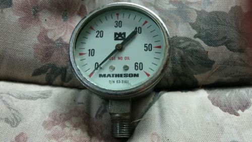 Vintage Matheson 63-3161 Gas Pressure Gauge