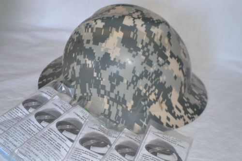 MSA Full Brim ACU Camouflage Safety Hard Hat W/ 6 Sweat-Ease Comfort Bands