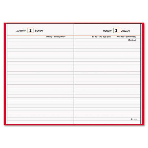 Standard Diary Recycled Daily Reminder, Red, 5&#034; x 7 1/2&#034;