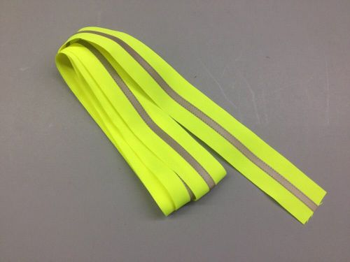 YELLOW/LIME-GRAY SEW ON REFLECTIVE SAFETY STRIP, 2-1/2&#034; FABRIC, 1/2&#034; TAPE, 8 FT