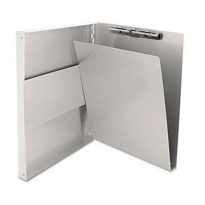Snapak Aluminum Side-Open Forms Folder, 1/2&#034; Clip, 8 1/2 x 12 Sheets, Silver