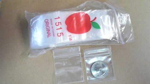 1000 Clear 1.5 x 1.5&#034; baggies 1515 mini ziplock bags Apple brand reclosable