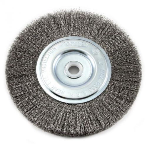 6&#034; x .008&#034; wire bench wheel brush, fine crimped with 1/2&#034; and 5/8&#034; arbor forney for sale