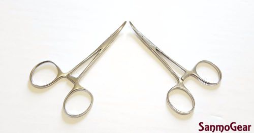 02 Pcs Halstead Mosquito Locking Forcep 4&#034; Inch (10cm) Curved Free Shipping USA