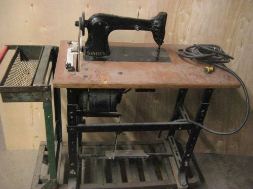 SINGER 31-15 vintage sewing machine w/ table &amp; motor, works, will ship!