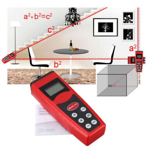 Lcd digital ultrasonic distance meter laser pointer measurer rangefinder tester for sale