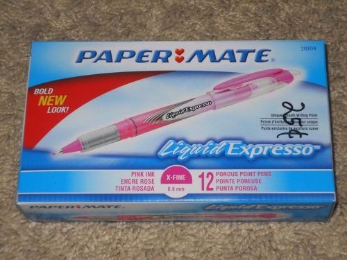 Lot of 12 PaperMate Liquid Expresso X-Fine Porous Point Pens Brand New