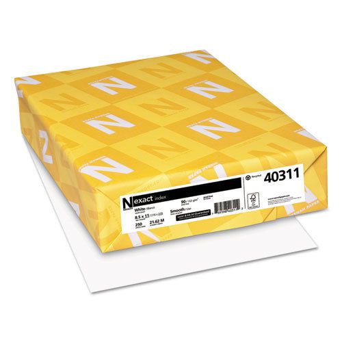 Exact index card stock, 90lb, 94 bright, 8 1/2 x 11, white, 250 sheets for sale