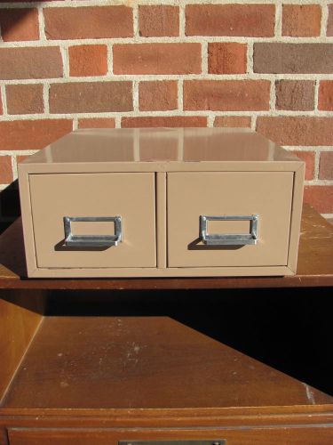 Industrial Metal Two Drawer Card File Box