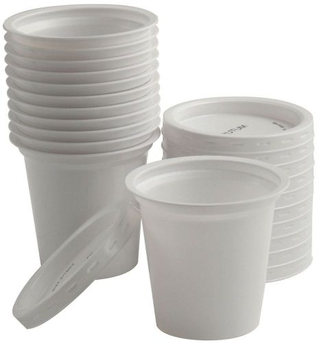 Sputum pot complete with lids, pack of 150 for sale