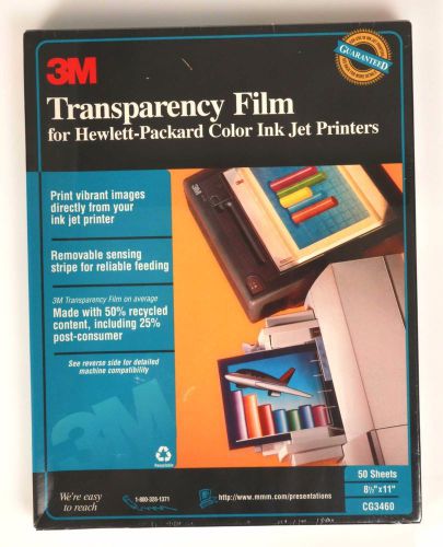 3M Transparency Film CG3460 BRAND NEW For Ink Jet Printers 8.5x11 50-sheets