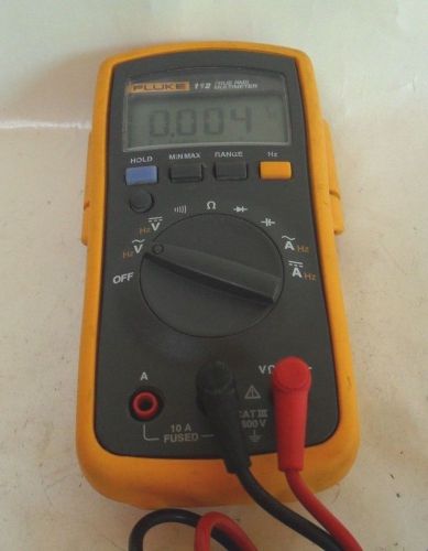 Clean fluke 112 compact true rms dmm meter w/leads works for sale