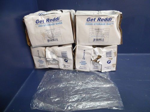 5000 [5 BOXES] Get Reddi Food Storage Bags Double Fryer 8x3x15 8&#034;x3&#034;x15&#034; .60 mil