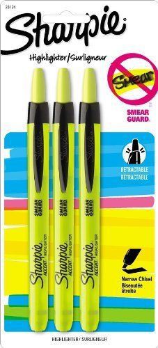 Sharpie Accent Retractable Pocket-Style Highlighters, Narrow Chisel, Fluorescent