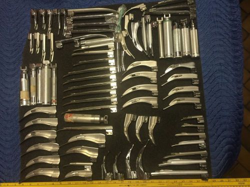 Laryngoscope parts and accessories huge assorted lot of 80 pieces for sale