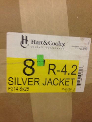 8&#034; x 25&#039; hart &amp; cooley 51039 f214 insulated silver jacket flex duct r-4.2 new for sale