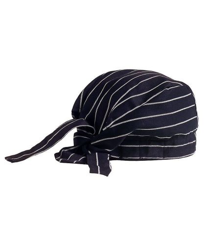 Chef Tie Back Cap Black with white