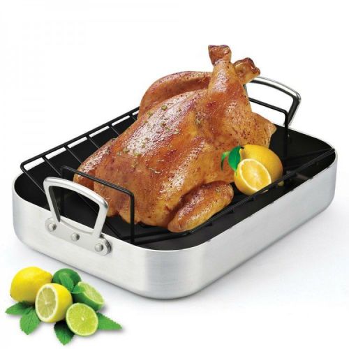 Nonstick Turkey Roaster Roasting Pan with Rack, 16 by 12&#034; Cookware, Black