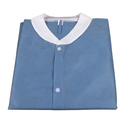 Lab coat w/o pockets - dark blue large (5 units) by dynarex # 1994 for sale