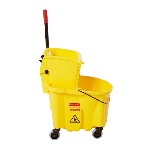 Rubbermaid commercial wavebrake mopping system bucket and side-press wringer ... for sale